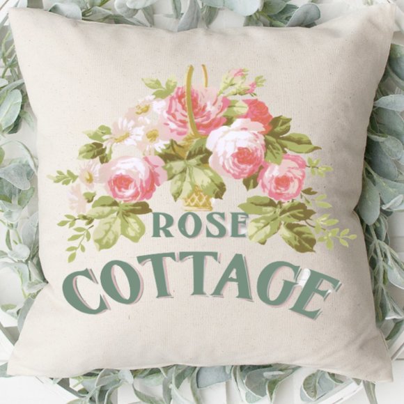 Throw Pillow Cover, Rose Cottage, Indoor/Outdoor - Picture 2 of 3